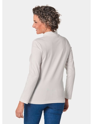 GOLDNER Kurzgröße:  Stehbundshirt Stehkragenshirt mit Langarm in cremeweiß