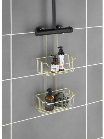 Wenko Zweistufiger Badezimmerkorb MILO in Golden, (B) 14 x (H) 55 x (L) 25 cm