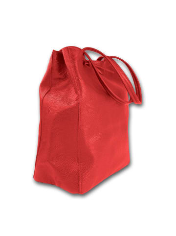 Toscanto Leder Shopper, Schultertasche Toscanto Tasche rot ca. 28cm