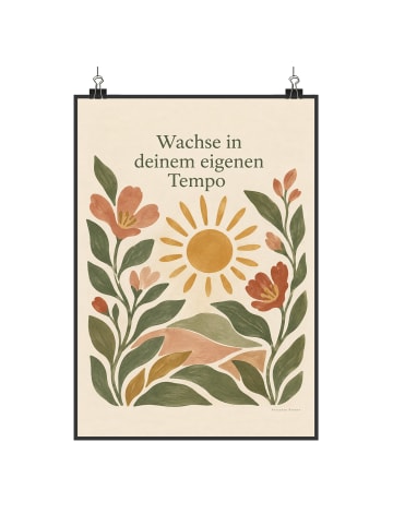 Mr. & Mrs. Panda Posterdruck Blume achtMensch Design mit Spruch in Weiß
