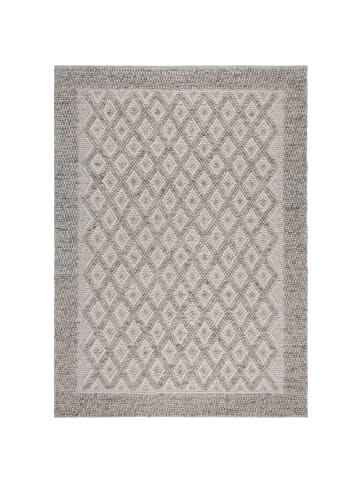 KADIMA DESIGN Strukturteppich Rauten, Struktur, Wohnzimmer in Grau