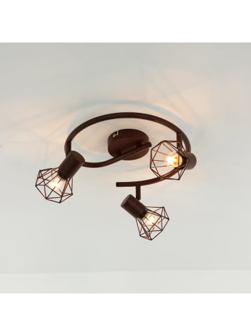 Licht-Erlebnisse Spot Strahler Ø 44 x (H)14 cm in Rostbraun