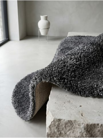 KADIMA DESIGN Teppich Hochflor Shaggy Waschbar Einfarbig SALZACH Strapazierfähig in Grau