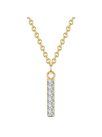 Glanzstücke München Halskette Buchstabe I aus Sterling Silber mit Zirkonia in gelbgold