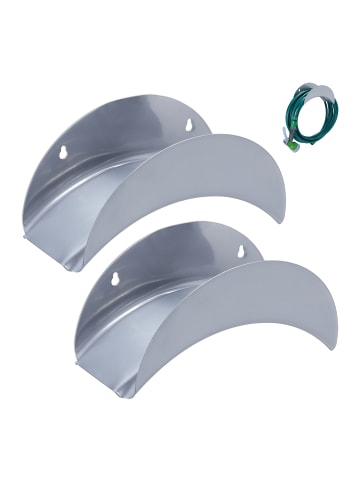 relaxdays 2 x Schlauchhalter in Grau