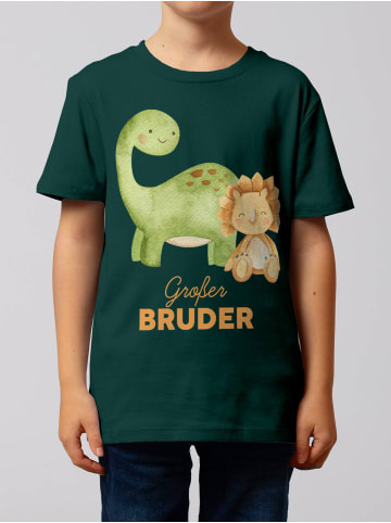 wat? Apparel T-Shirt Dinosaurier 06 Großer Bruder in Dunkelgrün