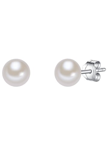Valero Pearls Perlen-Ohrstecker Sterling Silber Süßwasser-Zuchtperle in weiß