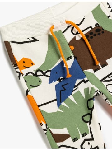 KOTON Sweathose in Ekru Gemustert