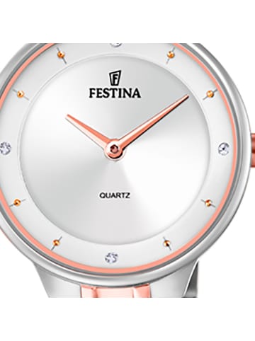 Festina Analog-Armbanduhr Festina Mademoiselle silber, rosé mittel (ca. 31mm)