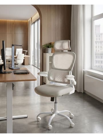 Beliani Bürostuhl SOLIS in Beige/Weiß - (W) 60 x (H) 121 x (L) 60 cm