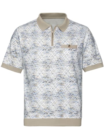 WITT WEIDEN Kurzarm-Poloshirt in weiß-bedruckt