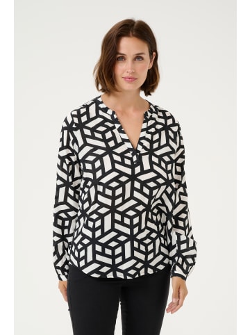 Kaffe Langarm-Bluse KAjalie in Chalk/Deep Black