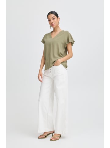 b. young Bluse kurzarm BYFILINEN Regular fit in Aloe