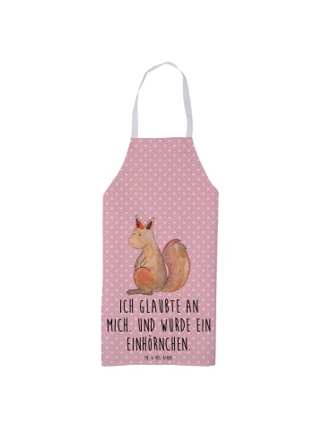 Mr. & Mrs. Panda Schürze Einhorn Glauben mit Spruch in Rot Pastell
