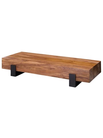 KADIMA DESIGN Couchtisch 115x22x44cm Massivholz / Metall Sofatisch, Design