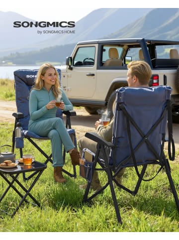 SONGMICS 2er-Set: Campingstuhl in Blau - (B)59.5 x (H)110 x (T)70 cm