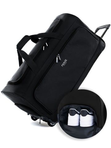 FERGÉ Reisetasche mit Rollen wasserabweisend Reisetasche mit Rollen groß Paris in schwarz