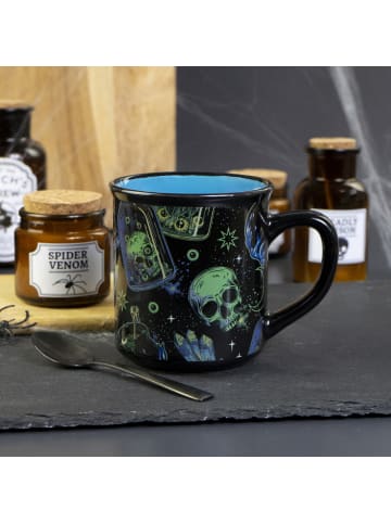 Geda Labels Tasse Skull Witchcraft Emaille-Optik 400ml in Schwarz - 400ml