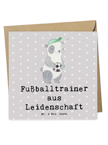 Mr. & Mrs. Panda Deluxe Karte Fußballtrainer Leidenschaft mit Sp... in Grau Pastell