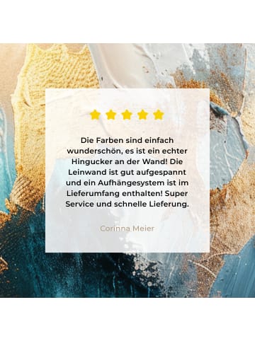 MuchoWow Poster mit Leiste Abstrakte Kunst gold blau  (BxH)