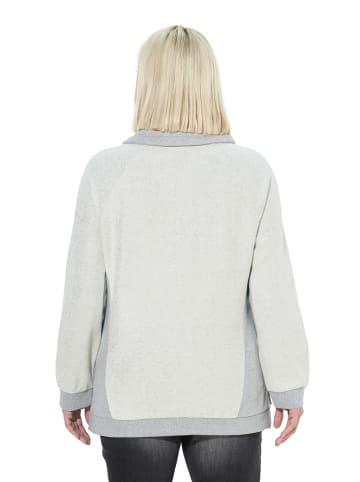 Ulla Popken Sweatshirt in hellgrau mélange