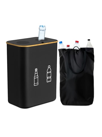 relaxdays Pfandflaschen-Sammelbehälter in Schwarz – 160 l