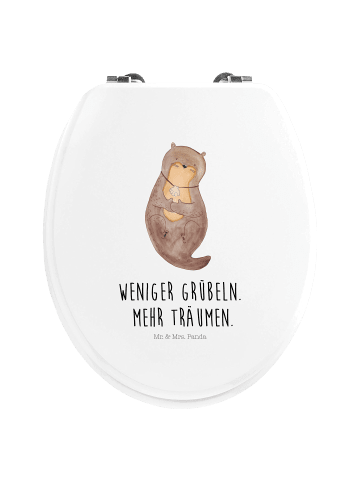 Mr. & Mrs. Panda Motiv WC Sitz Otter Muschel mit Spruch in Weiß