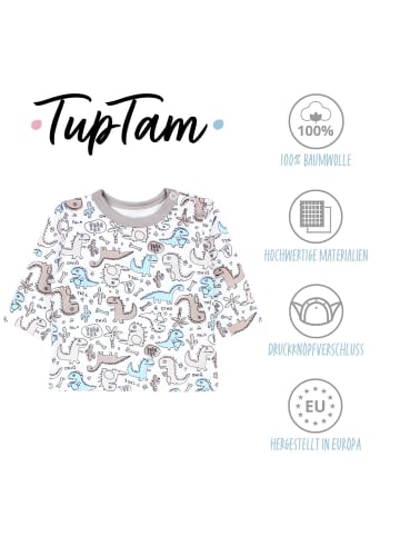 TupTam 5er- Set Langarmshirts in beige/weiß