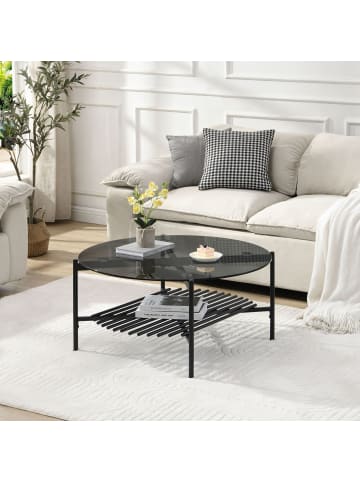 FineBuy Couchtisch in Schwarz / Glas / 80x80x40