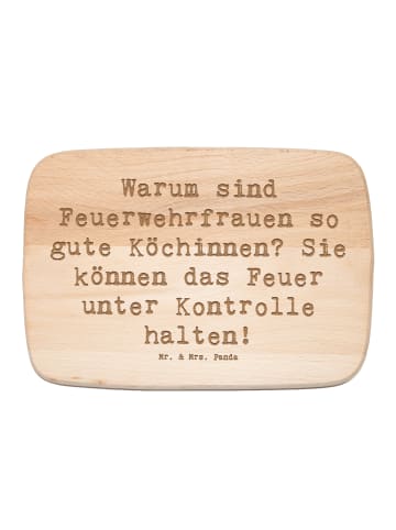 Mr. & Mrs. Panda Frühstücksbrett Spruch Feuerwehrfrau Köchin mit... in Transparent