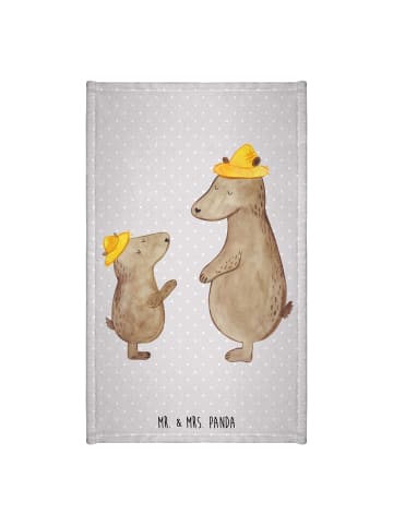 Mr. & Mrs. Panda Handtuch Gäste-WC Bären mit Hut ohne Spruch in Grau Pastell