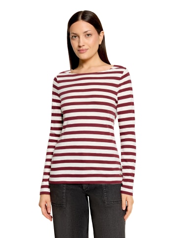 BETTY & CO Ringelshirt mit U-Boot-Ausschnitt in Dark Red/Cream