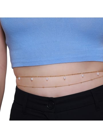 Steel_Art Bauchkette Damen mit Verlängerungskettchen Mireya goldfarben in goldfarben