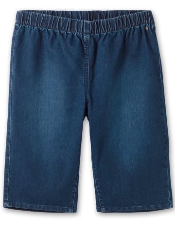sheego Jeansbermudas in blue denim + dark blue denim