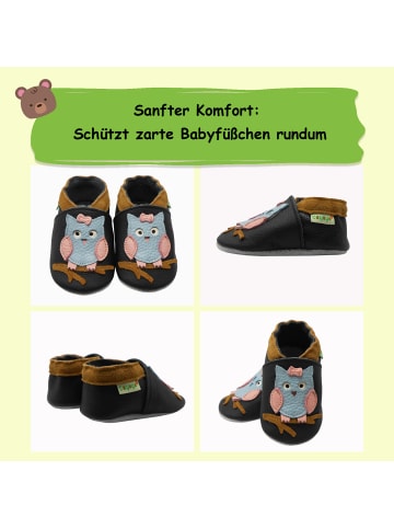 Sayoyo Baby Krabbelschuhe aus Leder, weiche Lauflernschuhe mit rutschfester Sohle 