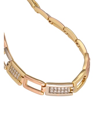 faina Women Link Bracelet With Rhinestones in Gold Multicolor