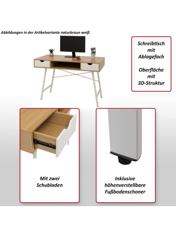 MCW Schreibtisch E92, Naturbraun weiß