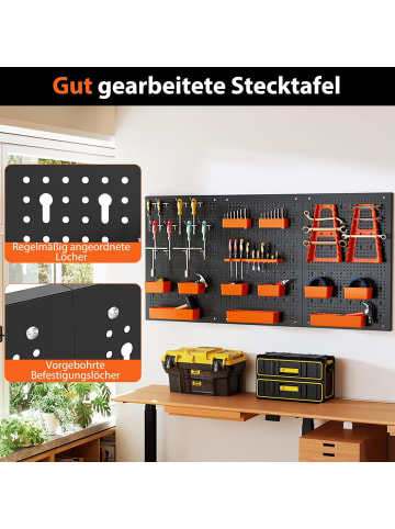 COSTWAY Werkzeugwand 120 x 60 x 2 cm in Schwarz