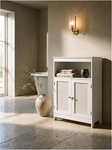 KADIMA DESIGN Badschrank rechteckig, lackiertes MDF, 2 Türen, Landhaus
