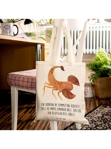 Mr. & Mrs. Panda Tragetasche Skorpion Biss mit Spruch in Creme