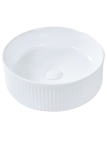 Beliani Waschbecken GELDO in Weiß - (W) 37 x (H) 13 x (L) 37 cm