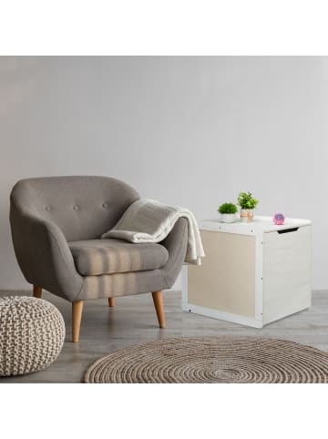 relaxdays Katzenschrank in Weiß/ Grau - (B)50 x (H)57 x (T)60 cm