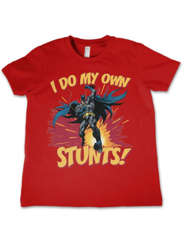 Batman Shirt "I Do My Own Stunts Kids T-Shirt" in Rot