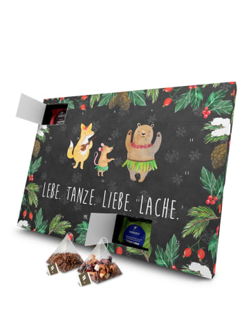 Mr. & Mrs. Panda Advents-Teekalender Waldtiere Aloha mit Spruch in Kreidetafel