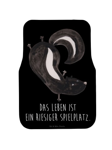 Mr. & Mrs. Panda Fahrer Autofußmatte Stinktier Handstand mit Spruch in Schwarz