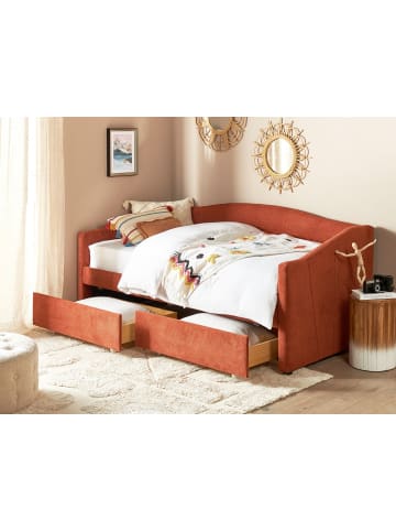 Beliani Einzelbett VITTEL in Rot - (W) 98 x (H) 82 x (L) 214 cm