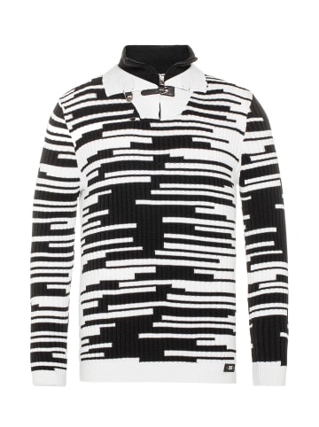 Cipo & Baxx Strickpullover in WHITE-BLACK