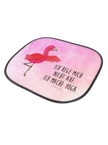 Mr. & Mrs. Panda Sonnenschutz Auto Flamingo Yoga mit Spruch in Aquarell Pink