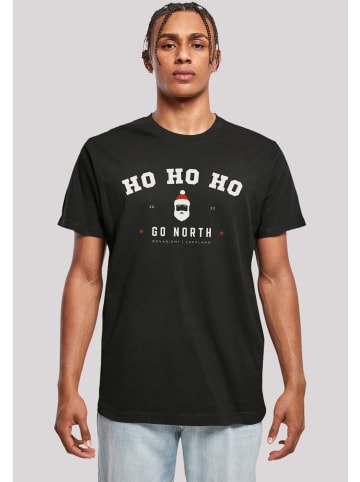 F4NT4STIC T-Shirt Ho Ho Ho Santa Claus Weihnachten in schwarz
