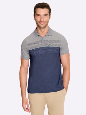 WITT WEIDEN Kurzarmshirt in grau-rauchblau-meliert